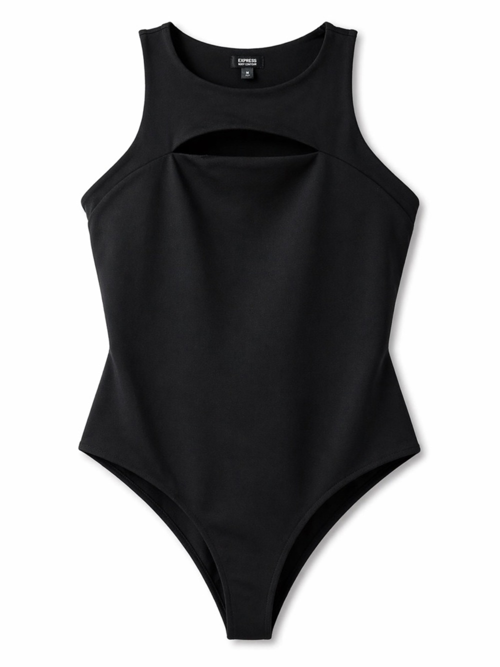 Express Body Contour Black Chest Cutout Bodysuit Size M